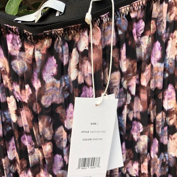 Vince Micro Painted Floral Pleated Culotte Pants L - Picture 7 of 9